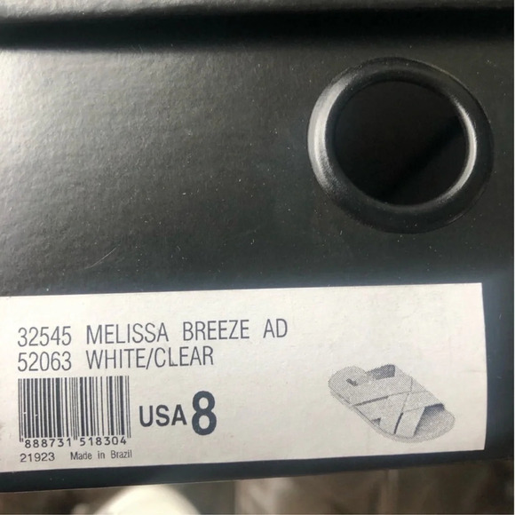 New Melissa White Clear Breeze Strappy flip flop slide on Sandal scented - Picture 12 of 12